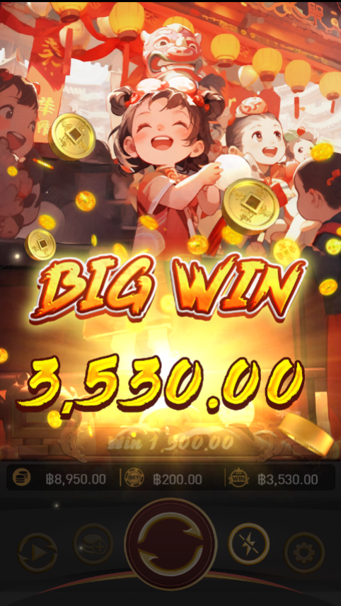 รางวัล Bigwin ในเกม BLESSING OF THE DRAGON