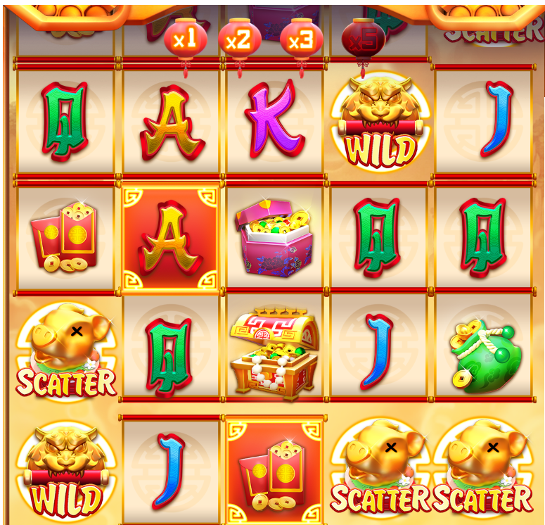 รูปแบบการหมุนฟรีในเกม BLESSING OF THE TIGER