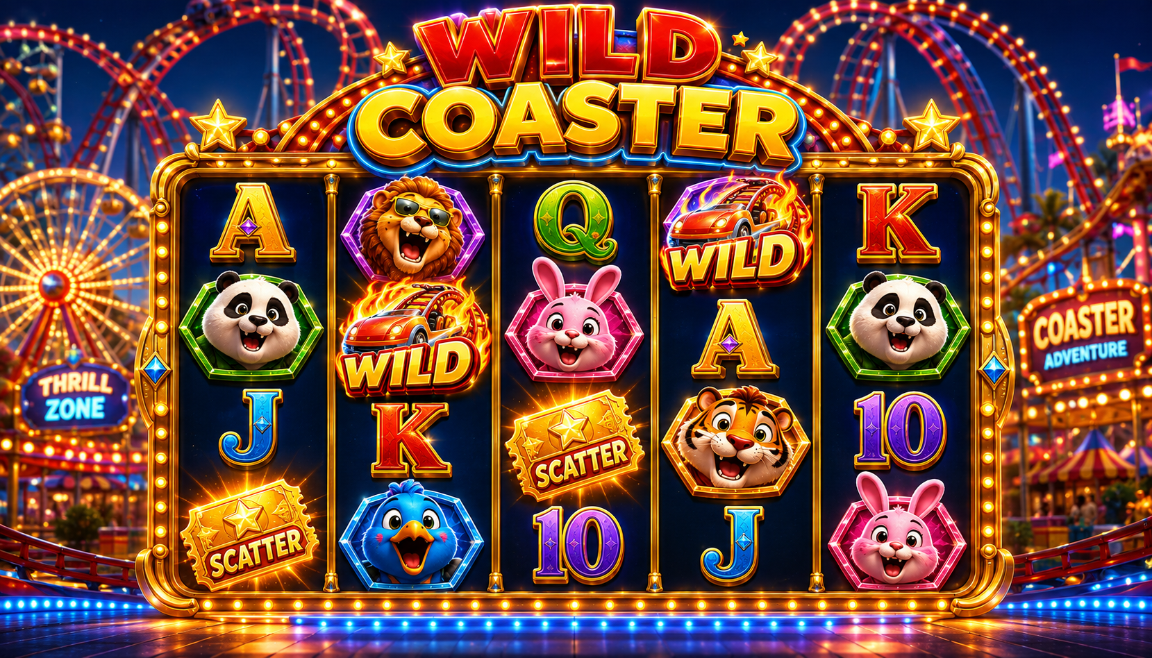 Wild Coaster สล็อตรถไฟเหาะ 6 รีล x 5 แถว Tumble Feature PG Soft